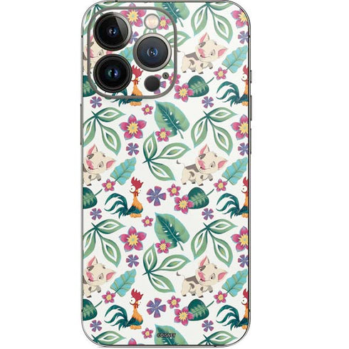 Disney Princess Moana Pua and Heihei Pattern iPhone 14 Pro Skin